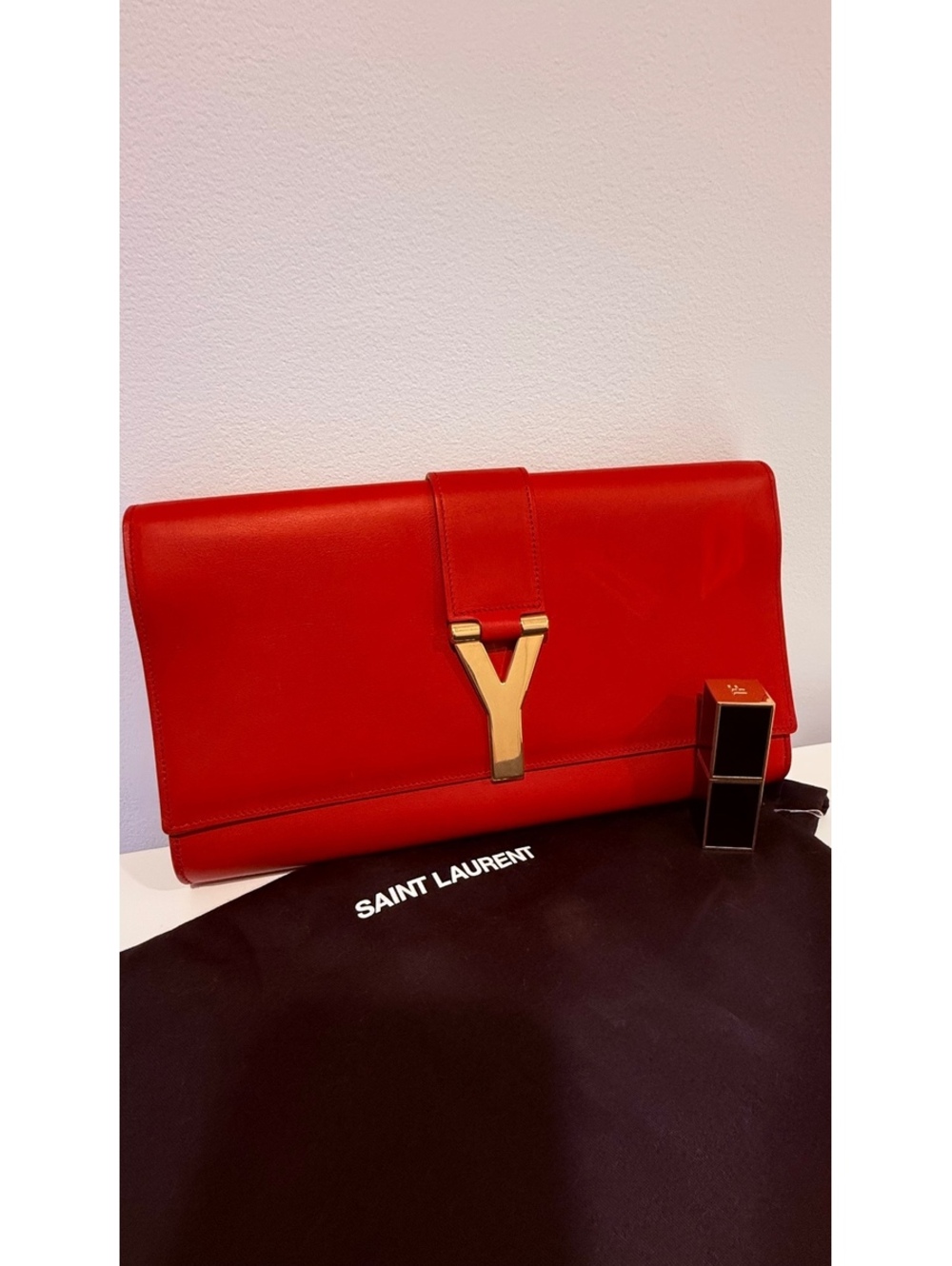 Saint Laurent Red Classic Y Ligne Clutch